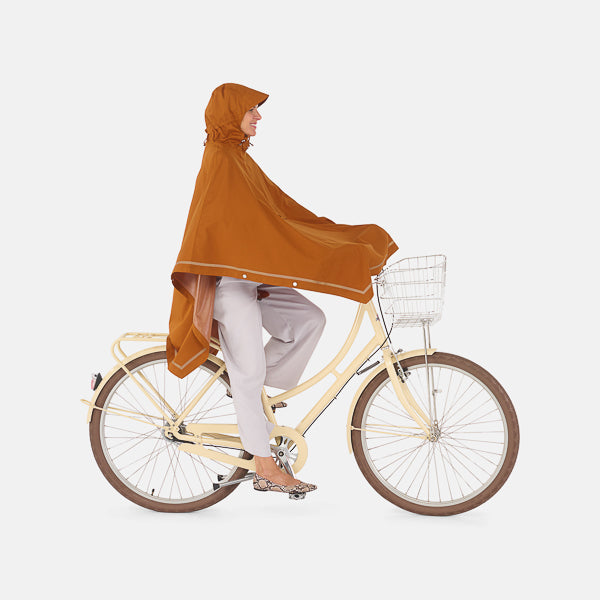 Fayemint Imperméable à l'eau Cyclisme Capes, Unisexe Poncho Vélo, avec Chapeau, pour Bicyclettes, VTT, Vélos Électriques, Bleu, Taille unique