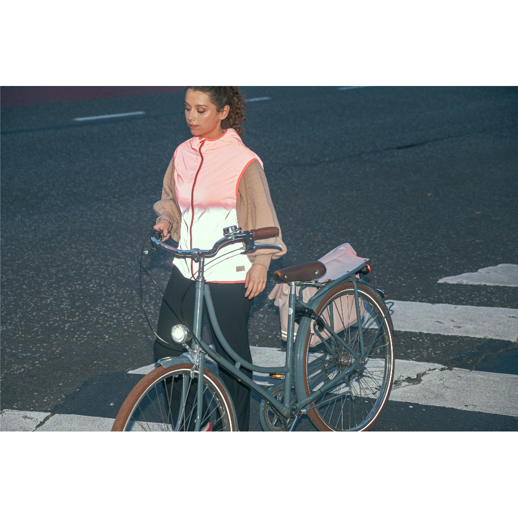 Gilet cycliste de visibilité réfléchissant corail Lori