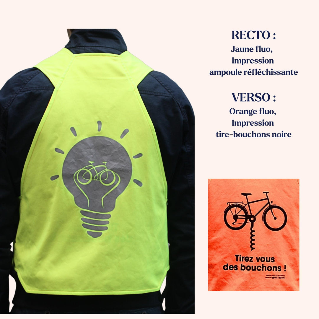 Gilet vélo haute-visibilité orange fluo adulte imprimé [VASIMIMILE] –  Beyond My Bike