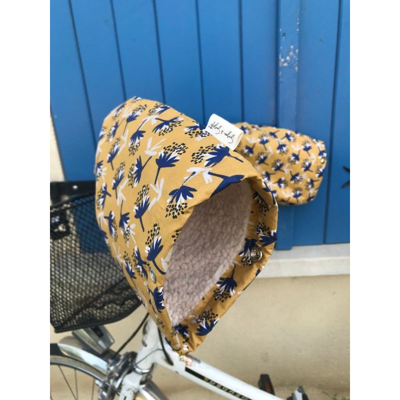 Paire de manchons anti-froid de vélo jaune Suzon & Suzette
