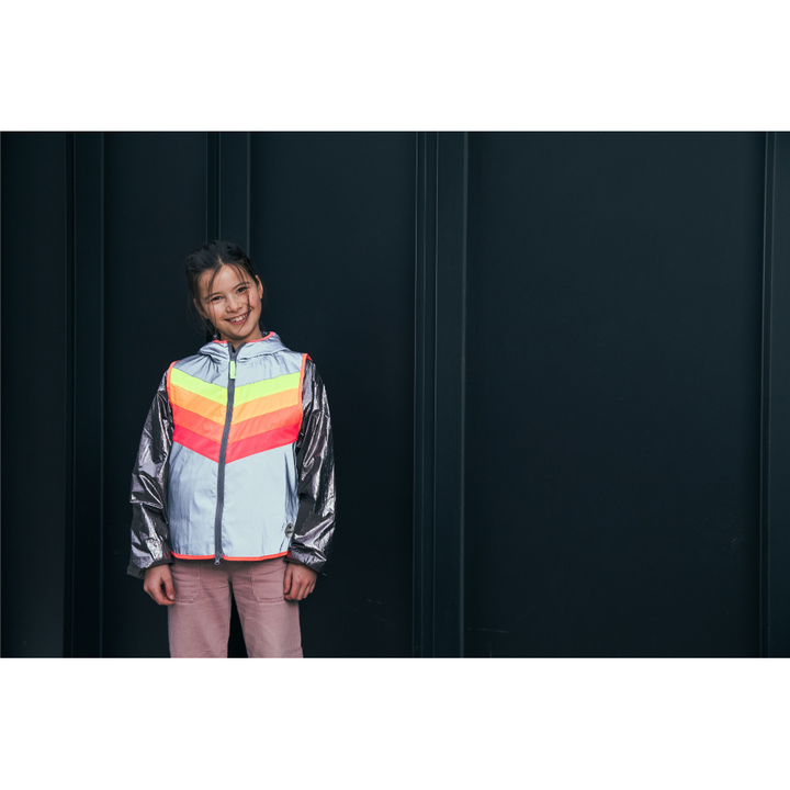 Gilet de visibilité réfléchissant et fluorescent pour enfants Arc-en-Ciel